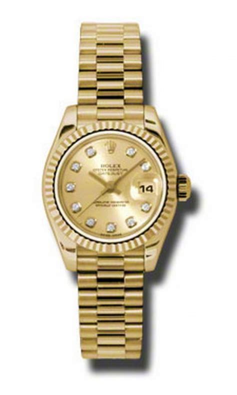 rolex day just lady 33 yellow gold 10 point|Rolex lady Datejust fluted.